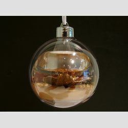 Julekugle - Hndlavede Mercurlys i Acryl Gave Kugle - "Rays of Christmas" - H5 D7cm