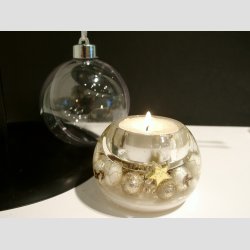 Julekugle - Hndlavede Mercurlys i Acryl Gave Kugle - "Angelo" - H5 D7cm