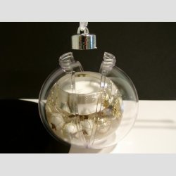 Julekugle - Hndlavede Mercurlys i Acryl Gave Kugle - "Angelo" - H5 D7cm