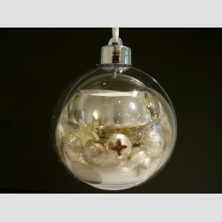 Julekugle - Hndlavede Mercurlys i Acryl Gave Kugle - "Angelo" - H5 D7cm
