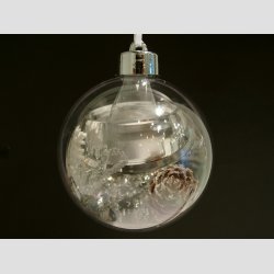 Julekugle - Hndlavede Mercurlys i Acryl Gave Kugle - "Winter Story" - H5 D7cm