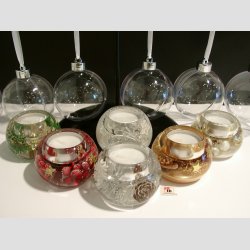 Lyskugler - Hndlavede Mercurlys i Acryl Gavekugle - 1 St Med 6 Asst. - H5 D7cm