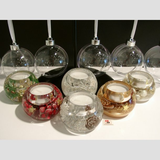 Lichtkugeln - Handgefertigt Mercurkerzen in Acryl Geschenk Kugel - 1 Set Mit 6 Asst. - H5 D7cm