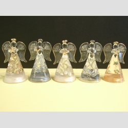 Glaskunst Engle - Hndlavede Elegance - Glas Engle Med Guld/Slvbelagte Kanter - 5 Asst. - 9cm