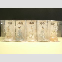 Glaskunst Engle - Hndlavede Elegance - Glas Engle Med Guld/Slvbelagte Kanter - 5 Asst. - 9cm