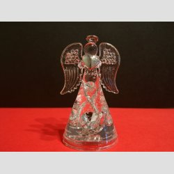 Engle - Hndlavede Glas Engle Med Slvbelagte Kanter - "Diamant" Slv - 9cm