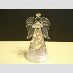 Engle - Hndlavede Glas Engle Med Guldbelagte Kanter - "Guld Perle" - 9cm