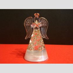 Engle - Hndlavede Glas Engle Med Guldbelagte Kanter - "Guld Perle" - 9cm