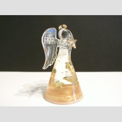 Engle - Hndlavede Glas Engle Med Guldbelagte Kanter - "Stjerne Guld" - 9cm