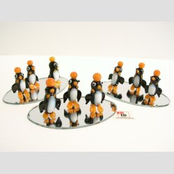 Pingviner - 3 Mini Pingviner P Spejl - 1 St Med 3+3Stk - 5x8x3cm