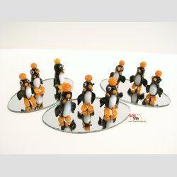 Pingviner - 3 Mini Pingviner P Spejl - 1 St Med 3+3Stk - 5x8x3cm