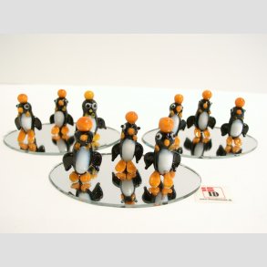 Pingviner - 3 Mini Pingviner P Spejl - 1 St Med 3+3Stk - 5x8x3cm