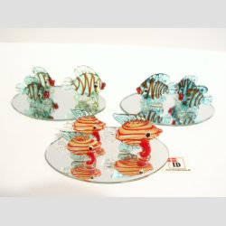 Fisk - 3 Mini Fisk P Spejl - 1 St Med 3+3 Asst. - 5x8x3cm