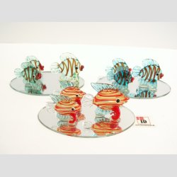 Fisk - 3 Mini Fisk P Spejl - 1 St Med 3+3 Asst. - 5x8x3cm