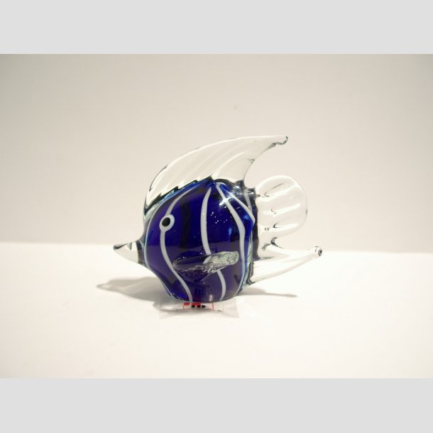 Fisk - Glas Fisk med Bred Finne - 6-7cm Bl&aring;