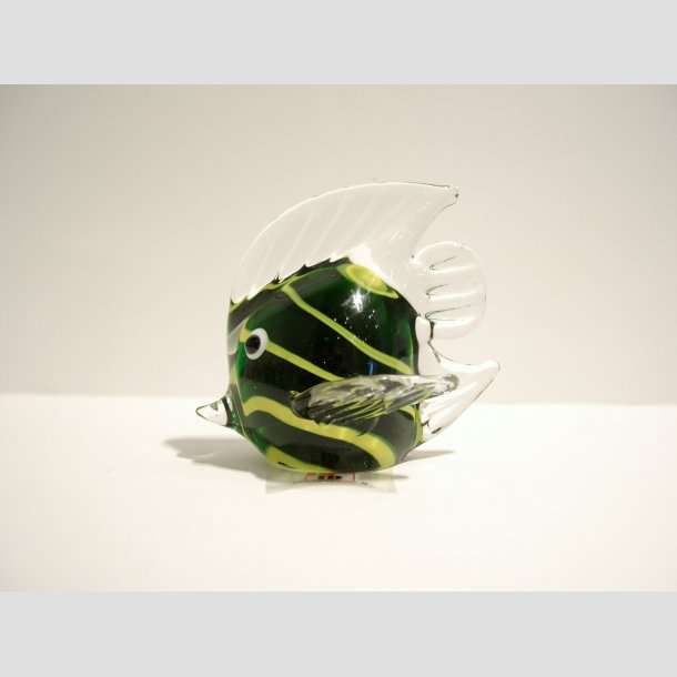 Fisk - Glas Fisk med Bred Finne - 6-7cm Gr&oslash;n