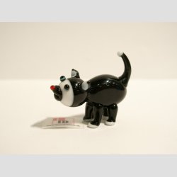 Kat - Sorte Glas Katte - Stende - 5cm