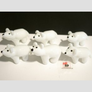 Isbjrn - Mini Glas Isbjrne - Hvid - 4cm