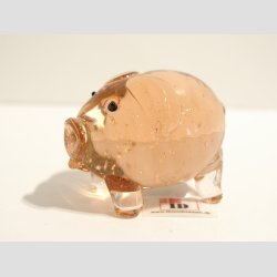 Hr. Gris - Klar/Lysebrun/Aflang/Rund - 5cm