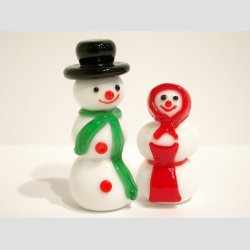 Snemand Frost - Glas Snemand Frost - Sort Hat - H 6-7cm