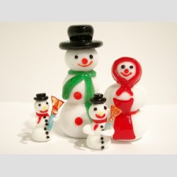 Snemand Frost - Glas Snemand Frost - Sort Hat - H 6-7cm