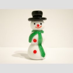 Snemand Frost - Glas Snemand Frost - Sort Hat - H 6-7cm