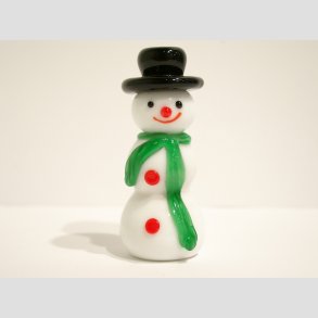 Snemand Frost - Glas Snemand Frost - Sort Hat - H 6-7cm