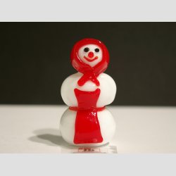 Glasfigur - Snepige Frk. T - Rd/Hvid - Glas - 5,5cm
