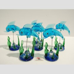 Delfin i Sgrs - Lysebl - 7cm