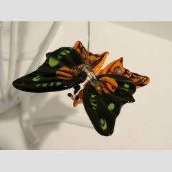 Glasfigur Sommerfugle - Ophng - Med Stltrd - 8cm