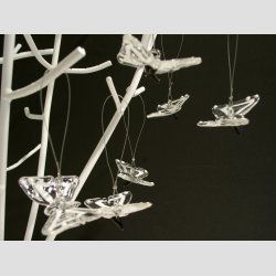 Hngende Glasfigur - Glas Sommerfugle - Klar/Hvid - 5cm