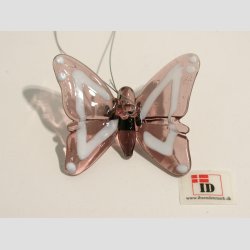 Glaskunst - Hngende Glas Sommerfugle - 6 Farver - 5,50cm