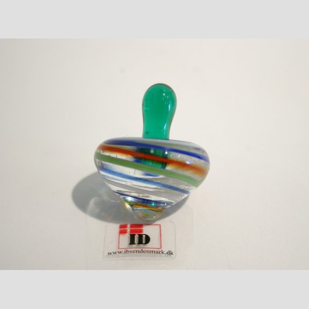 Snurretoppe af Glas - 3cm Lysegr&oslash;n