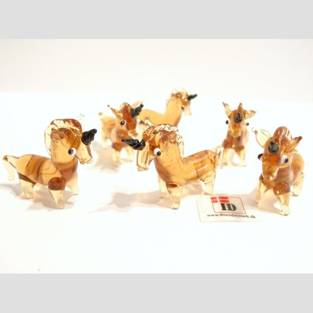 Enhjrning - Brun Mini Enhjrninger i Glas - 4cm 1 S&aelig;t