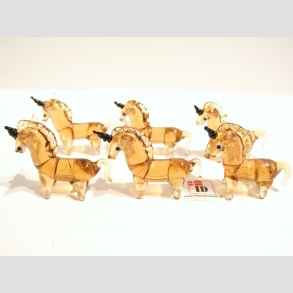 Enhjrning - Brun Mini Enhjrninger i Glas - 4cm