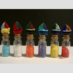 Lykkeglas - Med Glas Sejlskib - 8cm - 1 St Med 6 Asst.