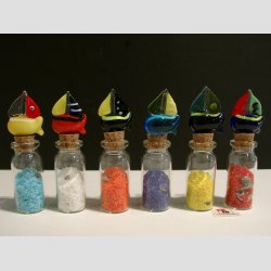 Lykkeglas - Med Glas Sejlskib - 8cm - 1 St Med 6 Asst.