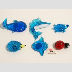 Glas Magnet - Bl Fisk mv