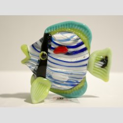 Glas Fisk - Kraftig Massiv Med Striber - 4 Farver - 7cm