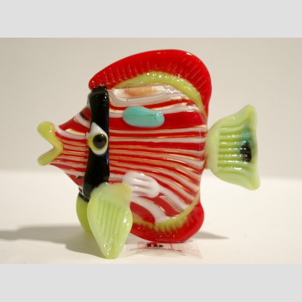 Glas Fisk - Kraftig Massiv Med Striber - 4 Farver - 7cm Multi farver