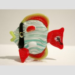 Glas Fisk - Kraftig Massiv Med Striber - 4 Farver - 7cm