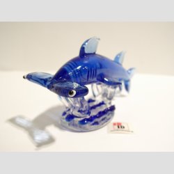 Hammerhaj P Koral - Med jne - Klar/Bl Glas - 12cm