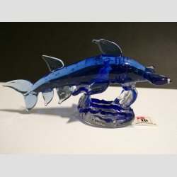 Hammerhaj P Koral - Med jne - Klar/Bl Glas - 12cm