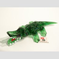 Krokodille Glasfigur - Grn - 4,5cmx9,5cm
