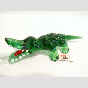 Krokodille Glasfigur - Grn - 4,5cmx9,5cm