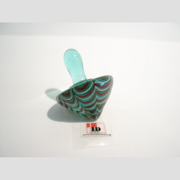 Snurretoppe i Glas - 4cm Lysegr&oslash;n
