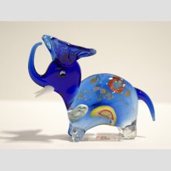 Glasfigur - Glas Millefiori Elefanter - 7cm