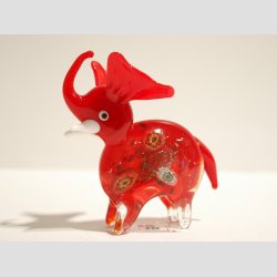 Glasfigur - Glas Millefiori Elefanter - 7cm
