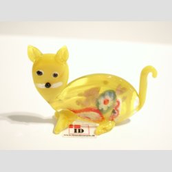 Glas Kat - Med Millefiori - 7cm