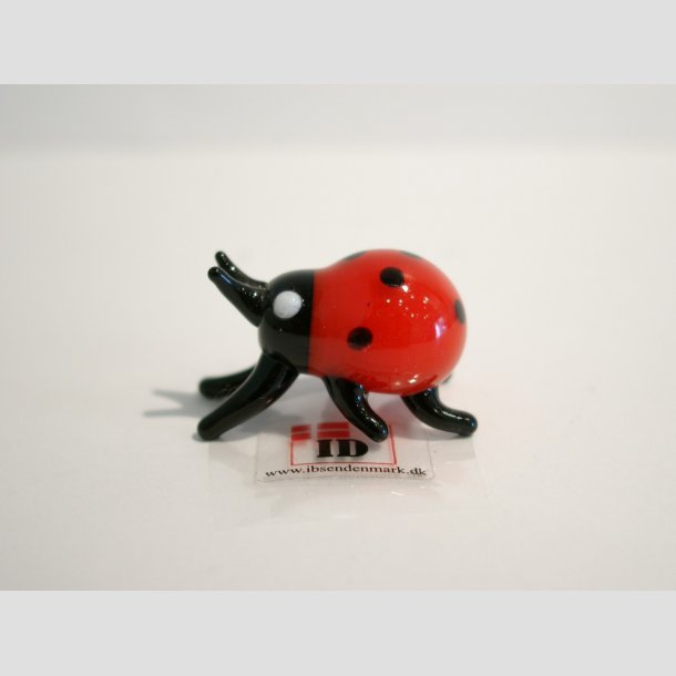 Glasfigurer - Mini Glas Marieh�ne - R�d/Sort - 3cm Figur A